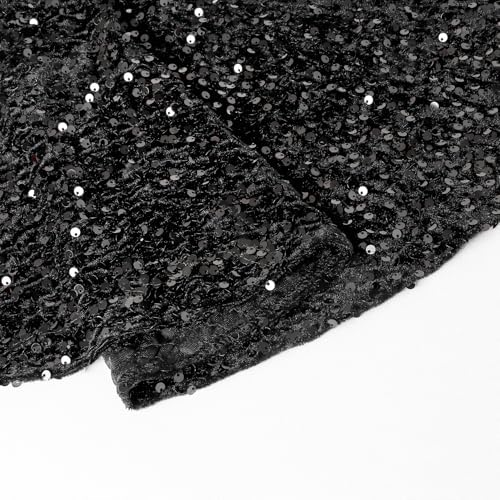 DUOBAO Black Tree Skirt 48 Inch Sequin Velvet Shimmering Outdoor Ornament Christmas Skirts for Luxury Glittery Mermaid Floor Mat Xmas Holiday Home Decor - Image 5