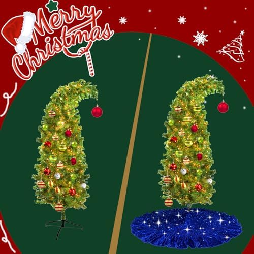 Royal Blue Tree Skirt Velvet Ruffled Christmas Tree Skirt 45 Inches - Image 5