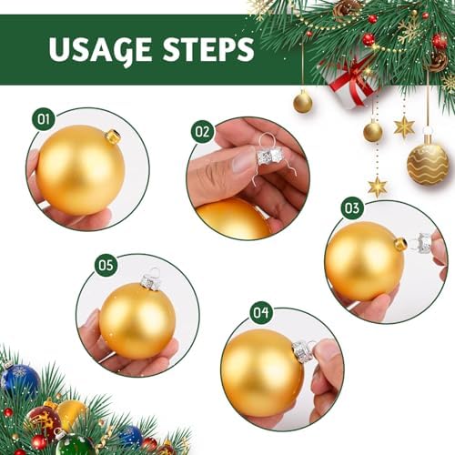 100Pcs Ornament Caps Secure Metal Christmas Ornament Hooks Replacement Hangers for Christmas Tree, Porcelain, Ceramic or Glass Decoration, 20mm, Golden - Image 6