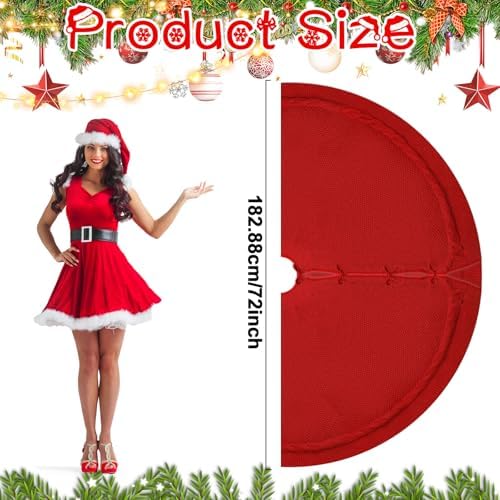 72 Inch Christmas Knitted Tree Skirt Giant Claret Red Chunky Xmas Tree Skirt Extra Large Cable Knit Thick Rustic Farmhouse Xmas Ornaments for Home Merry Christmas Holiday Winter Party Decoration - Image 2