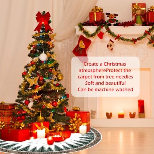 Christmas Christmas Tree Skirt 36 Inch, Snowflake Winter Holiday Tree Mat Decoration - Image 3
