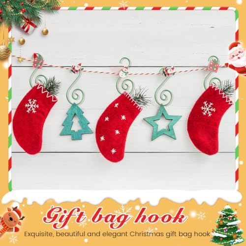 Teenyyou 200 Pcs Christmas Ornaments Hooks, 2 Inch and 3.1 Inch S Shaped Christmas Tree Ornament Hangers Xmas Swirl Metal Hanging Hooks for Xmas Tree Balls Decoration(Green) - Image 5