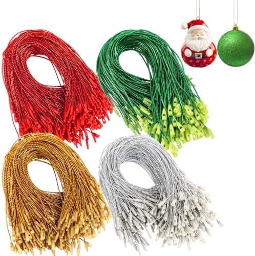 FEBSNOW 500Pcs Christmas Ornament Hanger,Snap Locking String for Tree Decor by HOMECRAFTBEAUTYBABY