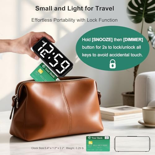 Peakeep Small Digital Alarm Clock Battery Operated for Bedrooms Travel - Image 2