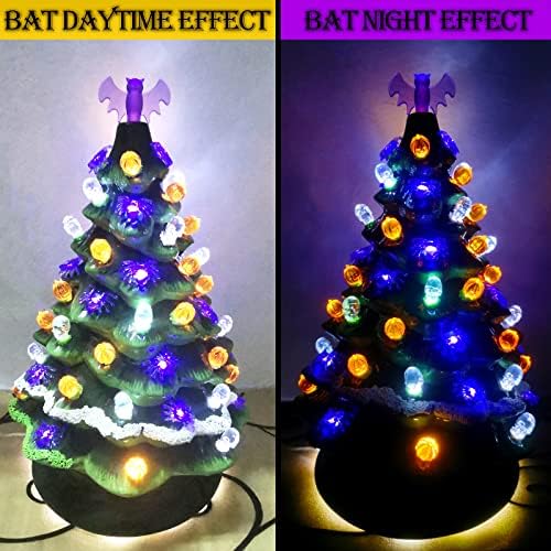 117Pcs Replacement Lights Bulbs/Tree Pegs for Halloween Ceramic Trees Including Skull/Pumpkin Head/Spider & 2Pcs Themed Tree Tops (Including Bat/Triple Pumpkin) - Image 5