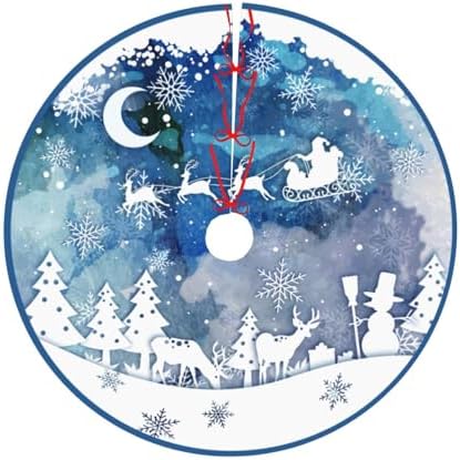 Winter Wonderland Christmas Tree Skirt 36" for Xmas Halloween New Year Holiday Party Home Tree Mat Decor Ornaments Decoration - Image 6