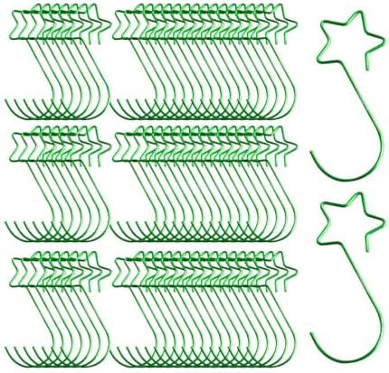 100 Pieces Star Shaped Christmas Ornament Hooks Christmas Tree Hangers Bauble Hooks Hanging Fasteners Made of Metal for Secure Hanging Suitable for Ho, Green - Image 7