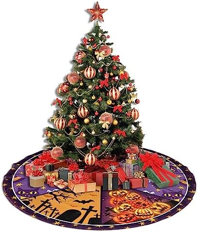 Halloween Tree Skirt Christmas Tree Ornaments Tree Skirt for Christmas Decoration 48" - Image 4