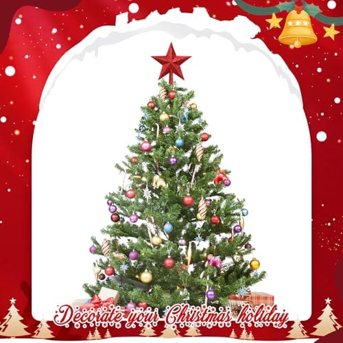 Hanaive Christmas Tree Topper Star Decoration,Red,9.84 Inch,Glitter - Image 5