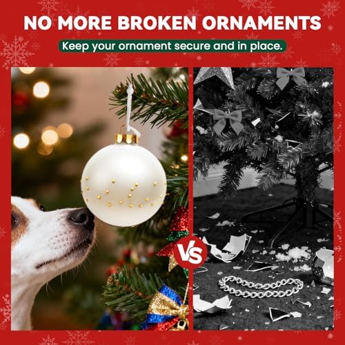 100 PCS Christmas Ornament Hangers Hooks, Adjustable Ornament Ribbon Hanger for Hanging Small & Large Heavy Ornaments, Xmas Ornament Hanging String for Christmas Tree Decorations Bauble (Grey) - Image 4