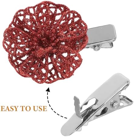 100pcs Silver Alligator Clips for Christmas Flower Ornaments with Lightweight Iron Material and Compact Design, for DIY Crafts and Different Holiday Decoration Occasions - Image 3