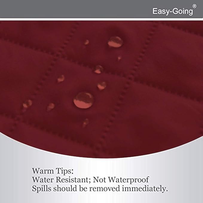 Easy-Going Futon Sofa Slipcover Reversible Sofa Cover Armless Cover Furniture Protector Couch Cover Water Resistant Pets, Kids, Children, Dog, Cat Christmas Red/Ivory