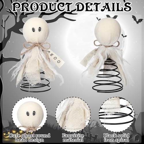 Suncalla Halloween Gauze Ghost Tree Topper, 5.5" Spooky Tree Ornament - Image 3