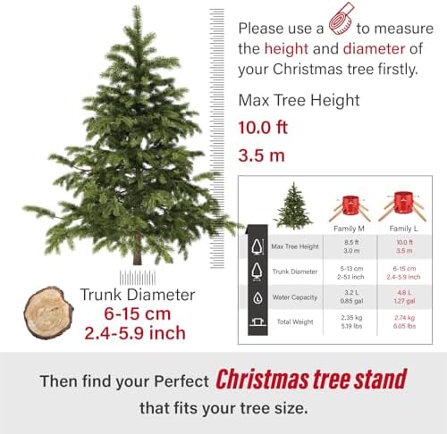 Tree Nest Christmas Tree Stand Base Xmas Modern Tree Metal Holder Stand for 10ft Real Tree Xmas Tree Decoration（Family,Red） - Image 4