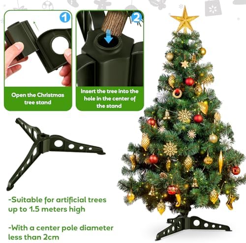 Christmas Tree Stand, 15.7 Inch Universal Xmas Stand Replacement Base for 5Ft Christmas Artificial Fake Trees - Image 3