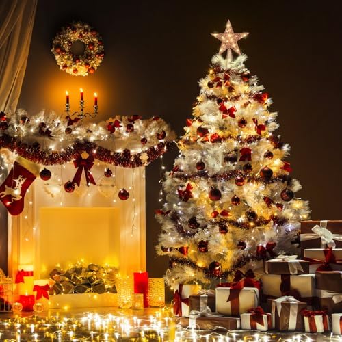 11.8?€??€? Christmas Tree Topper Rose Gold Star Treetop Toppers with 20 Lights - Image 5