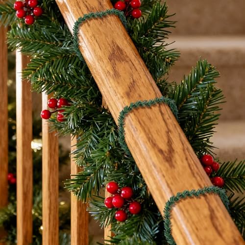 50' Christmas Artificial Pine Wire Garlands, Flexible Greenery Roping Ties - Image 4