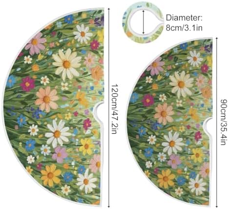 SUABO Spring Floral02 48 Inch Christmas Tree Skirt, Soft Xmas Tree Mat for Party Decoration Holiday Decor Christmas Decorations Indoor Outdoor - Image 3
