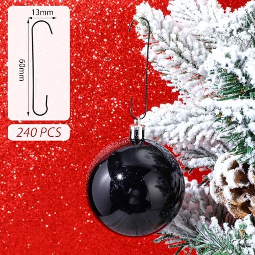 Mixweer 120pcs Christmas Ornament Hooks 0.51 x 2.36'', Black - Image 3