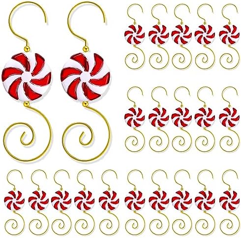 Furimuk 20 Pcs Christmas Ornament Hooks for Hanging Decorations, Candy Bead Wire Hangers for Tree Decoration by Furimuk