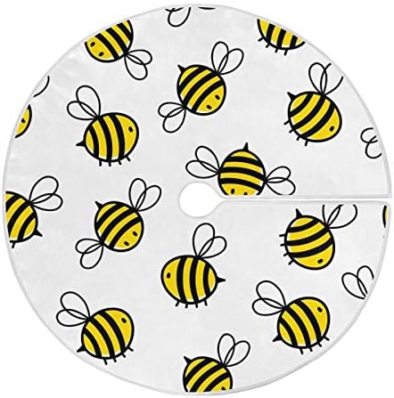 Blueangle Flying Bumble Bees Christmas Tree Skirt - 35.4 inches Large Tree Skirt, Tree Holiday Decorations for Christmas Decorations Xmas Ornaments by Blueangle