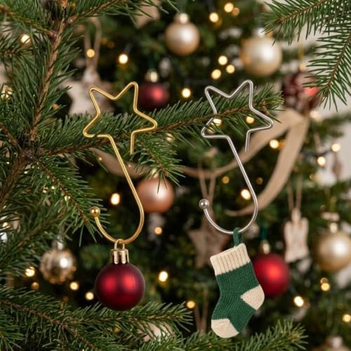 Star Ornament Hooks, 60?€?Pack Metal For Christmas Trees - Image 2