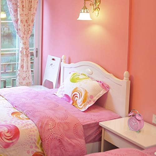 Peakeep 4 Inches Twin Bell Loud Alarm Clock for Heavy Sleepers | Backlight, Battery Operated Old Fashioned Alarm Clock for Bedrooms Kids' Room (3D-Dial, Pink) - Image 3