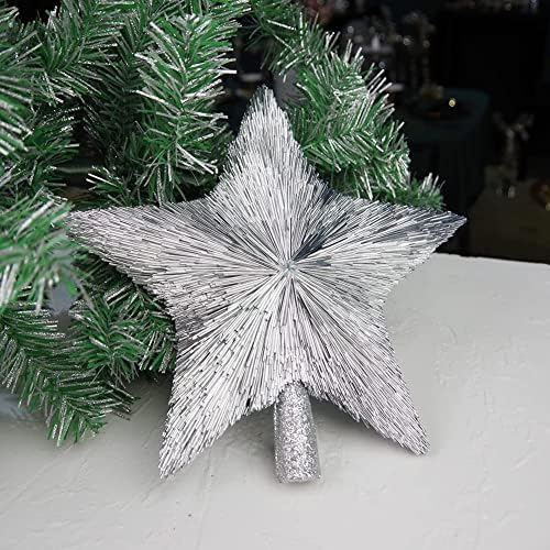 Luxury Christmas Tree Star Topper Handmade Xmas Tree Decoration Unique Christmas Toppers Indoor Decorations Outdoor Ornaments for Party for Friends and Family (Silver, S (6 inches)) - Image 3