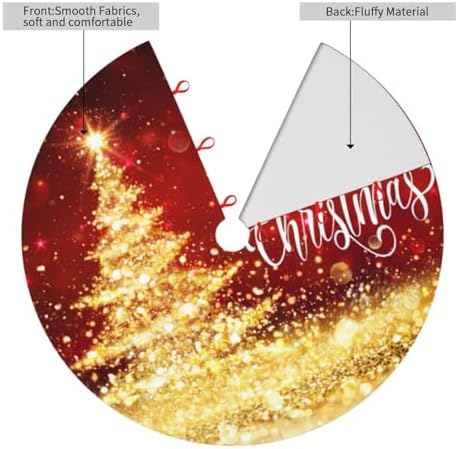 Christmas Tree Skirt Glitter Red Gold Christmas Tree 48 Inch for Xmas New Year Nightmare Before Christmas Decorations Lobby Home - Image 2