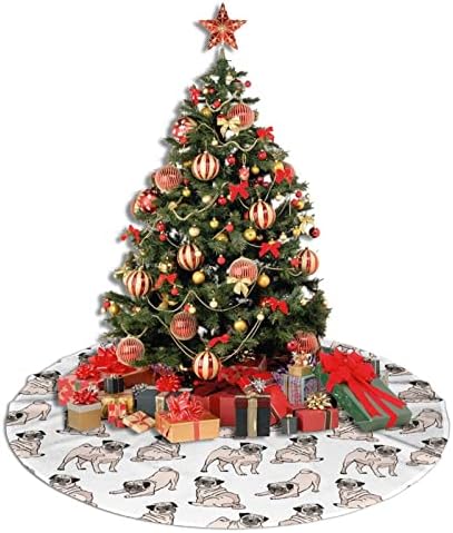 Pugs Dog Tree Skirt Christmas Tree Ornaments Tree Skirt for Christmas Decoration 36" - Image 4