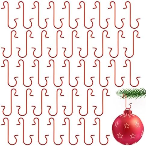 100pc Christmas Tree Ornament Hooks for Ball Pendant Iron S-Shaped Hanging Hook Holder Navidad New Year Party Decoration by Unknown