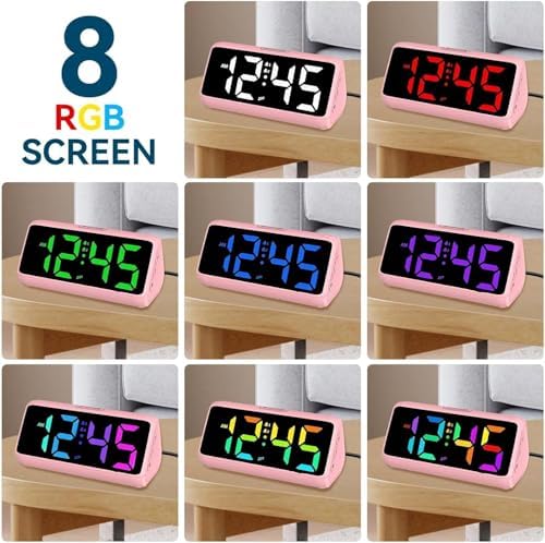 Netzu Loud Alarm Clock for Heavy Sleepers Pink - Image 2
