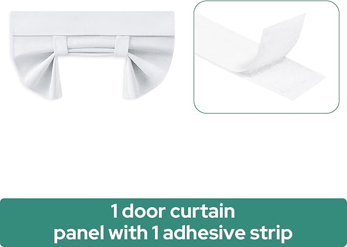 HOMEIDEAS 100% Pure White Linen Blackout French Door Curtains, Privacy Door Window Curtains, 26 X 72 Inch Room Darkening Blinds, Thermal Insulated Shades for Bedroom, 1 Panel