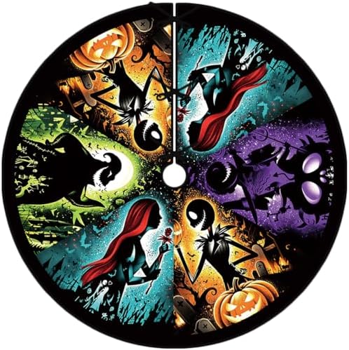 Funny Halloween Tree Skirt 48 Inch October Skull Home Party Decor - Image 4