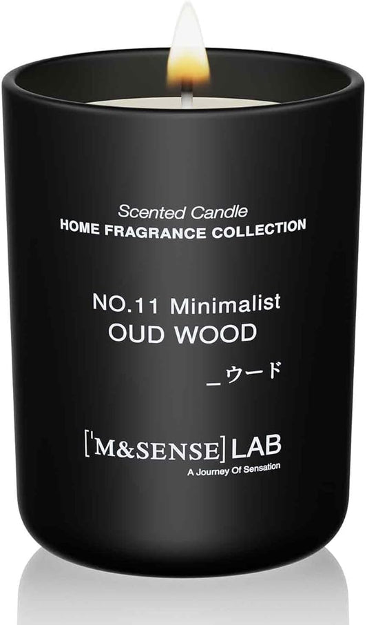 M&SENSE Natural Soy Candle| Oud Wood | 8.82 oz, 50H Burn | Spring Scented Candles for Relaxation, Valentines Day Gift, Home Décor | for Bedroom, Office, Party Medium