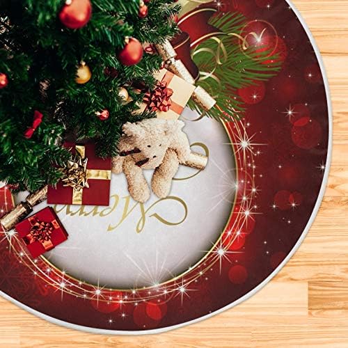ATTX Christmas Bell Christmas Tree Skirt Home Decoration Large Round Tree Skirt 35.4 Inches - Image 5