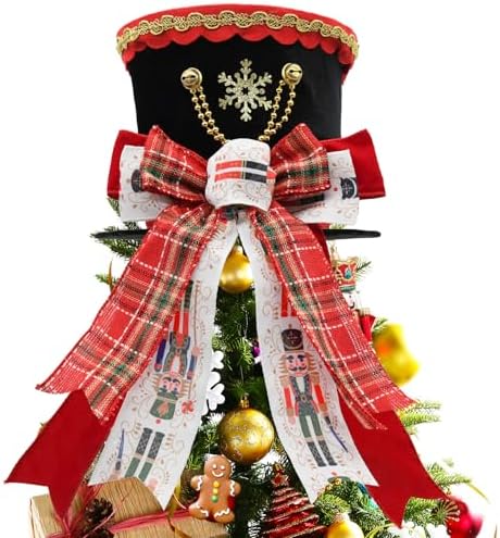 Nutcraker Christmas Tree Topper Hat, Christmas Buffalo Plaid Tree Topper by CRCZK