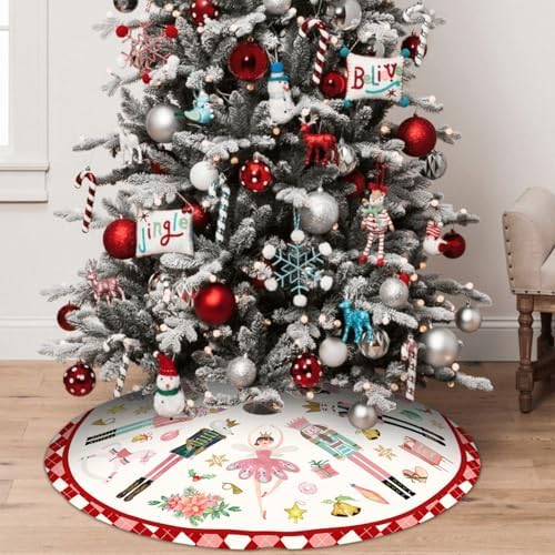 Nutcracker Tree Skirt 36in, Red Nutcracker Christmas Decor, Nutcracker Tree Ornament Ballet for Christmas Tree Mat, Nutcracker Xmas Decorations for New Year Winter Holiday Party - Image 5
