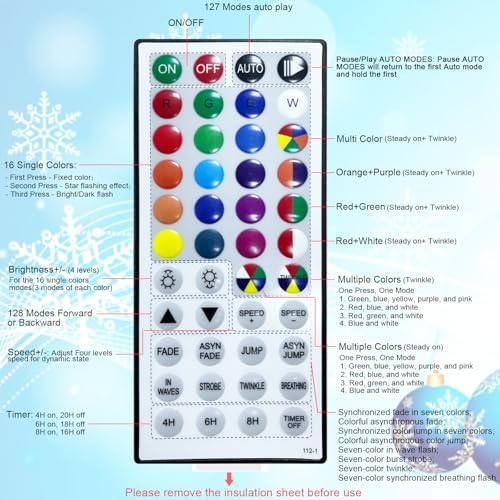 Christmas Tree Topper Star 9.0" LED Lighted Star Tree Top w/Remote Control, 128 Light Modes, Color Changing, Dimmable, Timer, USB Plug in, Wire 16.4Ft Treetop for Xmas Holiday Party Gift Decorations - Image 3