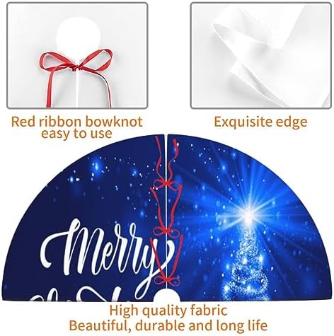 Christmas Tree Skirt Merry Christmas Blue Snow Tree 48 Inch for Xmas New Year Nightmare Before Christmas Decorations Lobby Home - Image 3