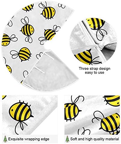Blueangle Flying Bumble Bees Christmas Tree Skirt - 35.4 inches Large Tree Skirt, Tree Holiday Decorations for Christmas Decorations Xmas Ornaments - Image 2