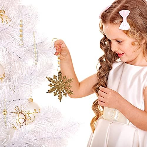 Moxweyeni 35 Pieces Christmas Ornament Hooks Acrylic Gold Wire Ornament Hangers Decorative Crystal Wire Hook Christmas Decor Christmas Tree Decorations Hooks for Home Decor, 5 Styles - Image 6