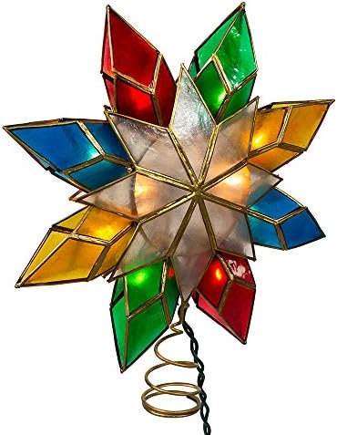 Kurt Adler 10-Light Multi-Color Capiz Star Tree Topper by KurtSAdler