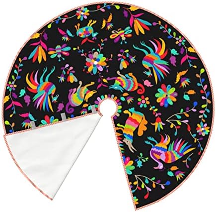 DKJlitter Christmas Tree Skirt 48 Inch, Ethnic Mexican Otomi Style Pattern - Image 4