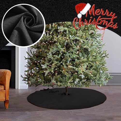 Black Christmas Tree Skirt 36 inches Small Tree Skirt for Christmas Decor - Image 3