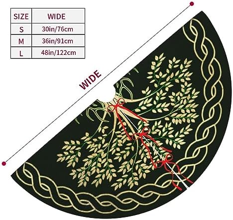 Yule Christmas Tree Pagan Deer Yuletide Wicca 36 Inch Christmas Tree Skirt Carpet Mat Funny Party Decor Supplies for Xmas Halloween Decorations Occasion Ornament - Image 4