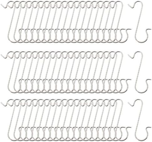 300 Pcs 3cm Christmas Ornament Hooks Christmas Tree Decoration Hangers Small Xmas Ball Hooks Mini Metal Wire Hanging Hooks S Shaped Hangers for Hanging Ornaments Charms Silver by UUYYEO