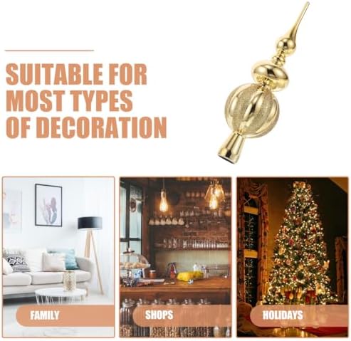 BESPORTBLE Golden Christmas Tree Topper, Plastic Xmas Finial Tree Topper Treetop Ornament, 9.05 Inch, Xmas Decoration for Holiday Parties and Festive Home Decor - Image 6