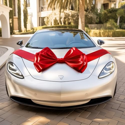 75x19 Inch Christmas Tree Topper Bows Big Red Bows Christmas Tree Decor Giant Large Satin Bow for Hoom Wall Backdrop Room Decorations for Wedding Birthday Party (Internal Stability Layer) - Image 7