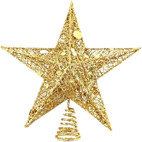 BinaryABC Iron Christmas Tree Star Topper,20cm Glittering Tree Topper by BinaryABC